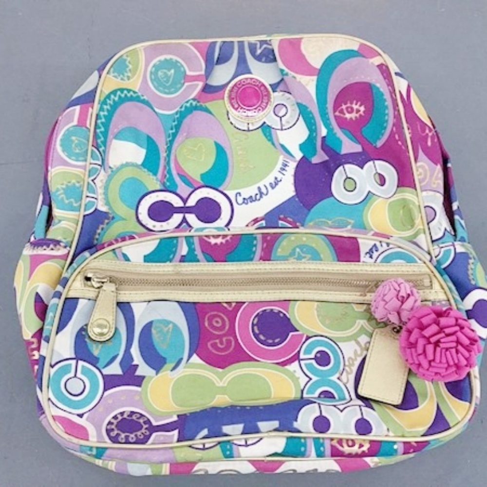 Coach Poppy Pop C Graffiti Backpack f19432